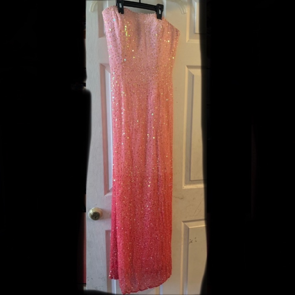 Sequined pink gradient dress